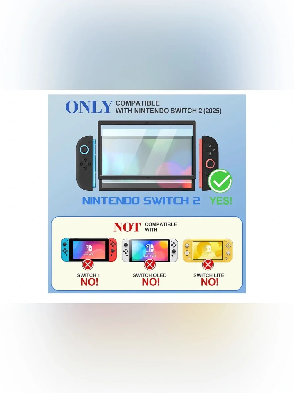 3-Pack Tempered Glass Screen Protector Compatible with Nintendo Switch 2 7.9”